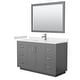preview thumbnail 83 of 98, Miranda Single Vanity Set, Cultured Marble Top, 46-Inch Mirror 54-Inch Single - Dark Gray, Nickel Trim,Carrara Cultured Marble Top
