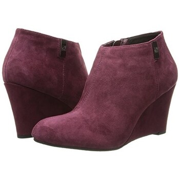 anne klein suede wedge boots