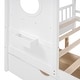 preview thumbnail 13 of 11, Wooden Full House Bed w/2 Drawers, Kids Bed with Storage Shelf, White