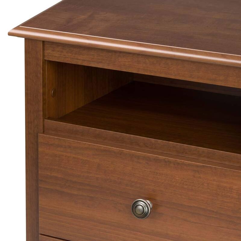 s Fremont 2 Drawer Nightstand: Elegant Bedroom Furniture, Bedside Table with Open Shelf, 23.25"W x 16"D x 28"H, Cherry