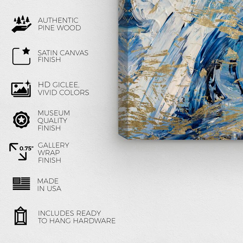 Wynwood Studio Canvas Abstract Manana y Mar Blue and Modern & Contemporary Wall Art Canvas Print