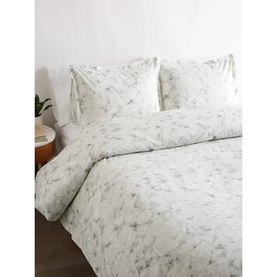 Design Cotton Collection 400 Thread Count Grey Marble Duvet Set