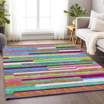 Premium Washable Super Soft Mosaic Stripe Mayfield Rug