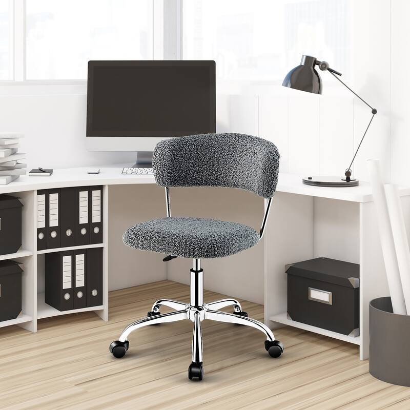 Home Office Chair Low Back Swivel Leisure Chair w Padded Seat