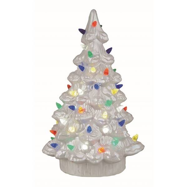 Transpac Ceramic White Christmas Light Up Nostalgic Tree Bed Bath