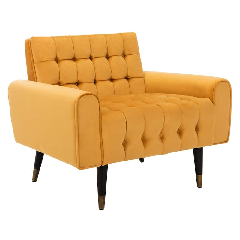 SAFAVIEH Nansy Contemporary Tufted Velvet Accent Chair - 32.7" x 31.5" x 28.4" - 34Wx31Dx29H