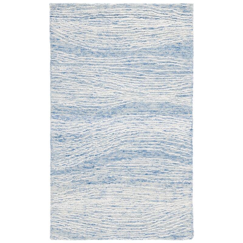 SAFAVIEH Handmade Metro Fetnete Modern Abstract Wool Rug - 3' x 5' - Blue/Ivory