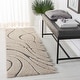 preview thumbnail 65 of 213, SAFAVIEH Florida Shag Sigtraud Abstract Waves 1.2-inch Thick Rug 2'3" x 11' Runner - Cream/Grey - Runner