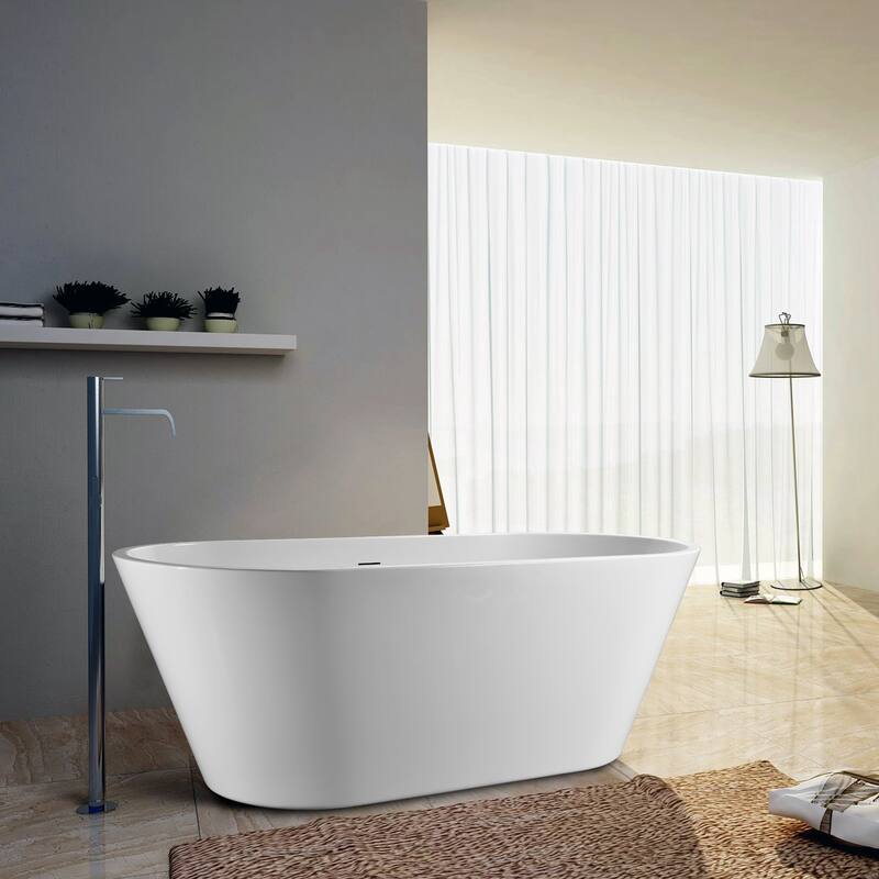 Freestanding Pure Acrylic Sheet Bathtub With Drainage and Overflow