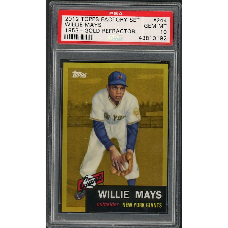 Willie Mays 2012 Topps Factory Set 1953 Gold Refractor Baseball Card #244 Graded PSA 10 GEM MINT - 8'6" x 11'6"