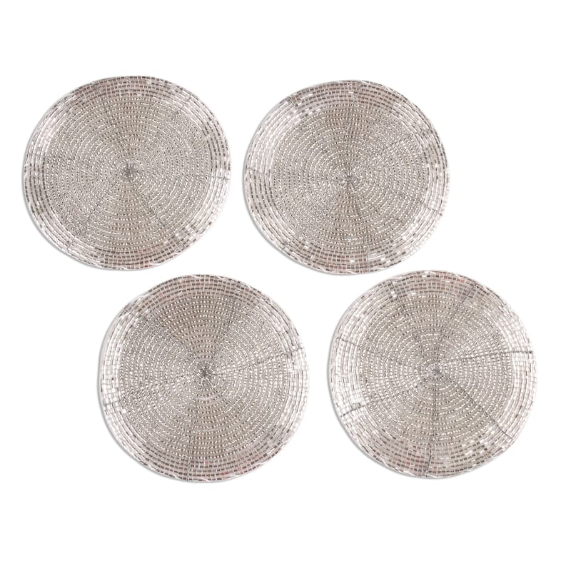 Novica Handmade Elegance In Silver Glass Beaded Table Set (12 Pieces)
