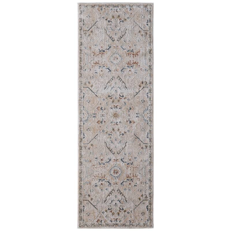 HomeRoots Abstract Bohemian Runner Area Rug - 87.00 in. x 30.00 in. x 0.43 in.