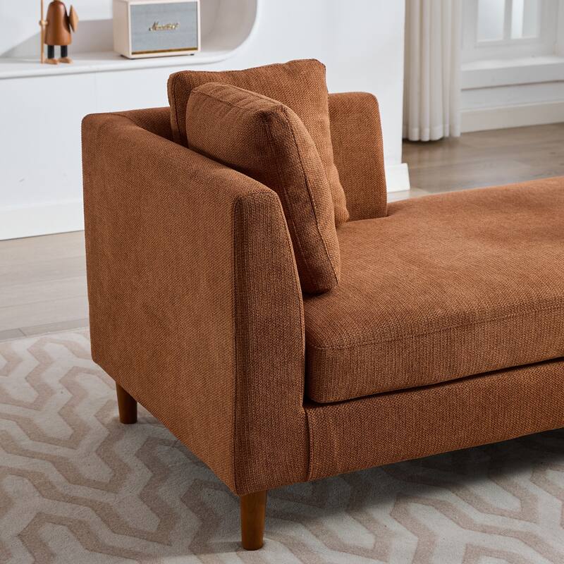 Wide Modern Double-Sided Upholstered Chaise Lounge