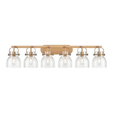 Innovations Lighting Pilaster II Bell - 6 Light 6" Wall-Mounted Bath Vanity Light