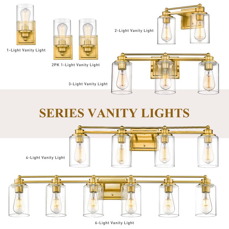 Bathroom Vanity Light,Wall Sconce Lamp Over Mirror with Clear Glass Shade