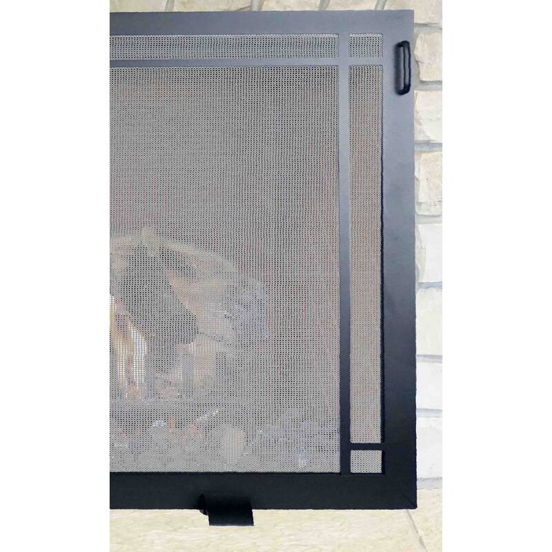 Fireplace Screen Craftsman Design 43 X 32 Textured Black