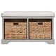 preview thumbnail 4 of 15, SAFAVIEH Freddy Vintage Grey Wicker Storage Bench - 33.5" W x 16.1" D x 19.9" H