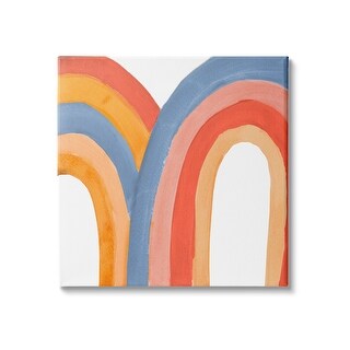 Stupell Playful Double Rainbow Arches Blue Red Orange Canvas Wall Art ...