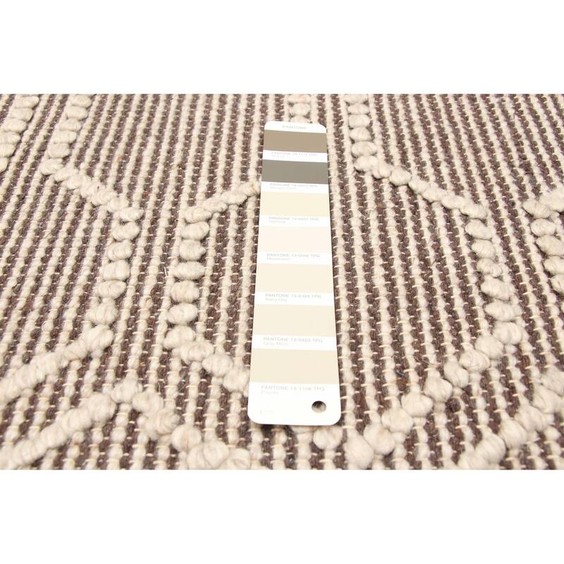 ECARPETGALLERY Braid weave Sienna Brown Wool Rug - 5'1 x 7'5