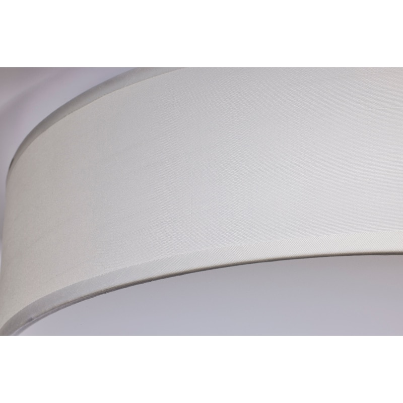 15 inch CCT Selectable Fabric Drum LED Decor Flush Mount Fixture White Fabric Shade Acrylic Diffuser - White Fabric