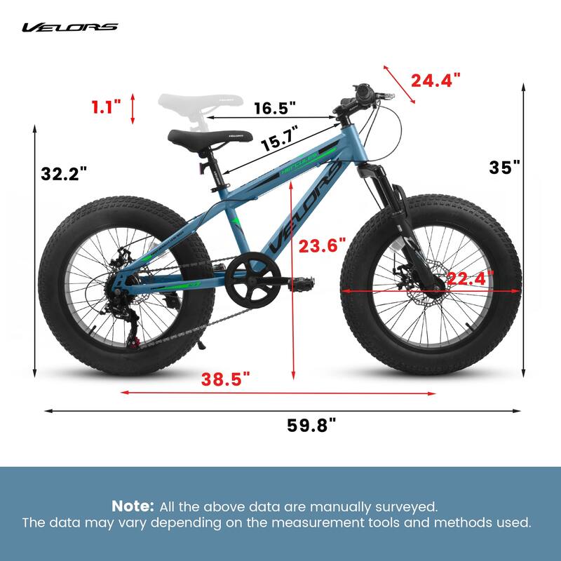 20 Inch Fat Tire Bike Adult 7 Speed Mountain Bike