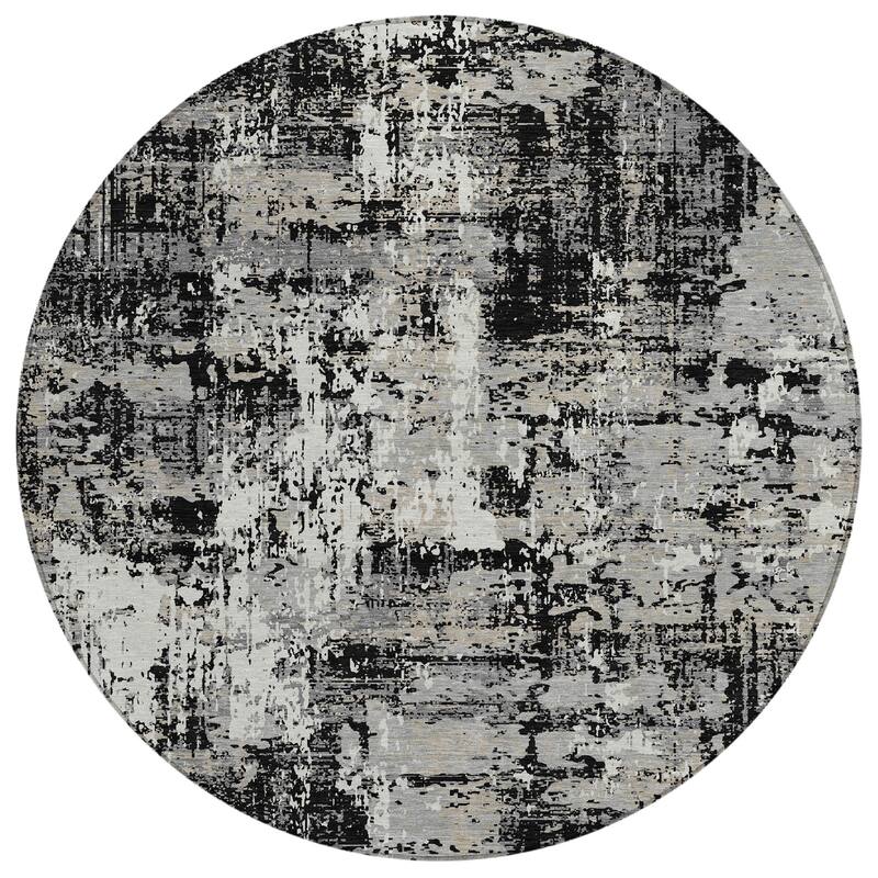 Machine Washable Indoor/ Outdoor Abstract Chantille Rug