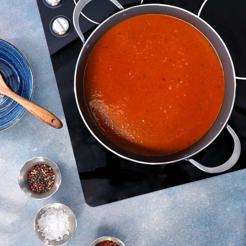 Oster Cartagena 7.4 Quart Nonstick Aluminum Caldero with Lid in Blue