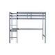preview thumbnail 19 of 29, Twin High Loft Bed, Rubber Wood Loft Bed with Safety Guardrail, Built-in desk, Ladder