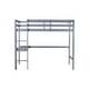 preview thumbnail 18 of 52, Twin Size High Loft Bed with Desk Underneath, Rubberwood Frame, Safety Guardrail and Ladder for Teens, Kids, Dorm or Bedroom