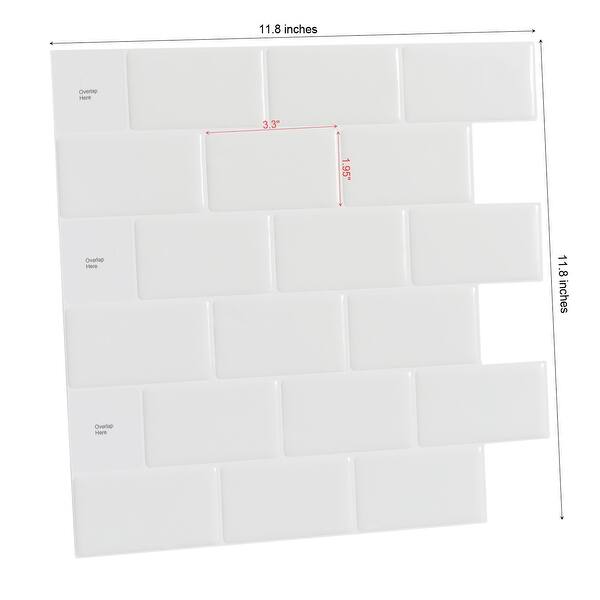 Shop Art3d 12 12 Vinyl Peel And Stick Backsplash Tile 10 Pack