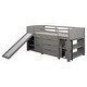preview thumbnail 47 of 58, Maximized Storage Space Low Loft Bed with Drawers, Shelves and Slide, Twin Size