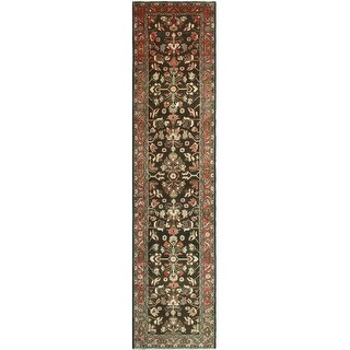Fine Vintage Distressed Cyneley Charcoal/Rust Runner - 3'5