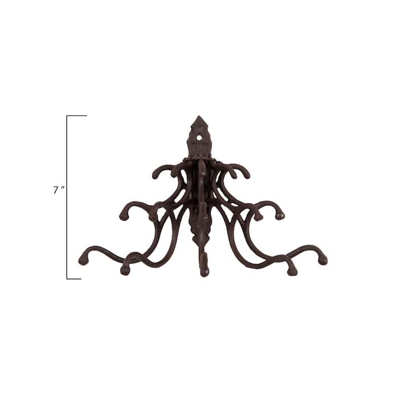 Cast Iron Multi Hook Wall Hanger with 15 Hooks