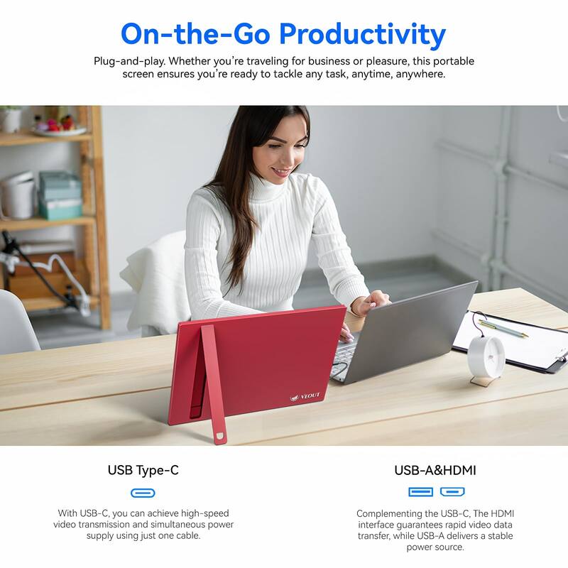 16 Inch Portable Monitor, 1920x1200P IPS Laptop Screen