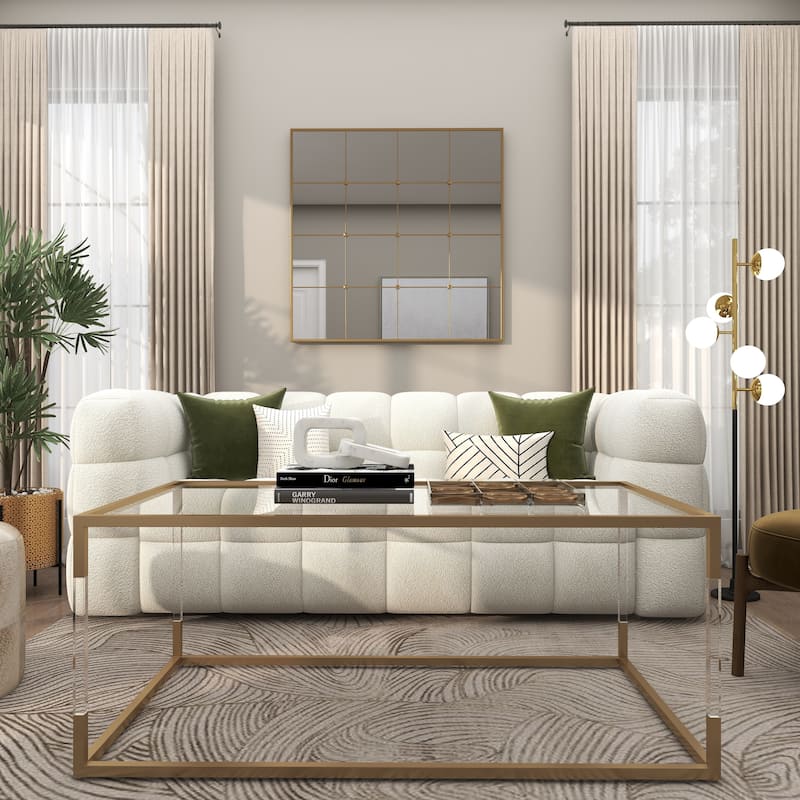 CosmoLiving by Cosmopolitan Gold Metal Window Pane Inspired Room Wall Mirror