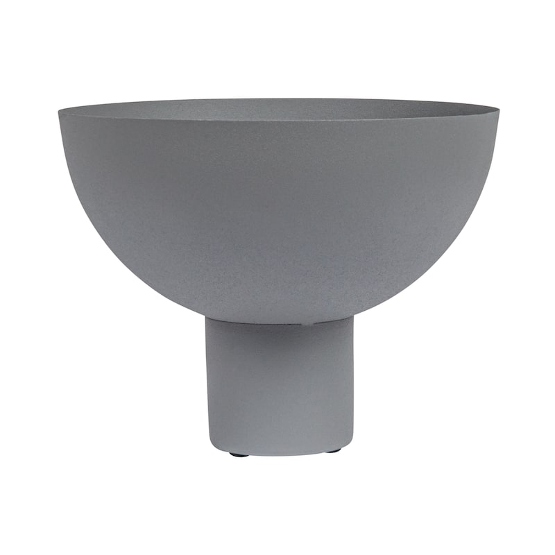 Decorative Metal Footed Bowl, Grey