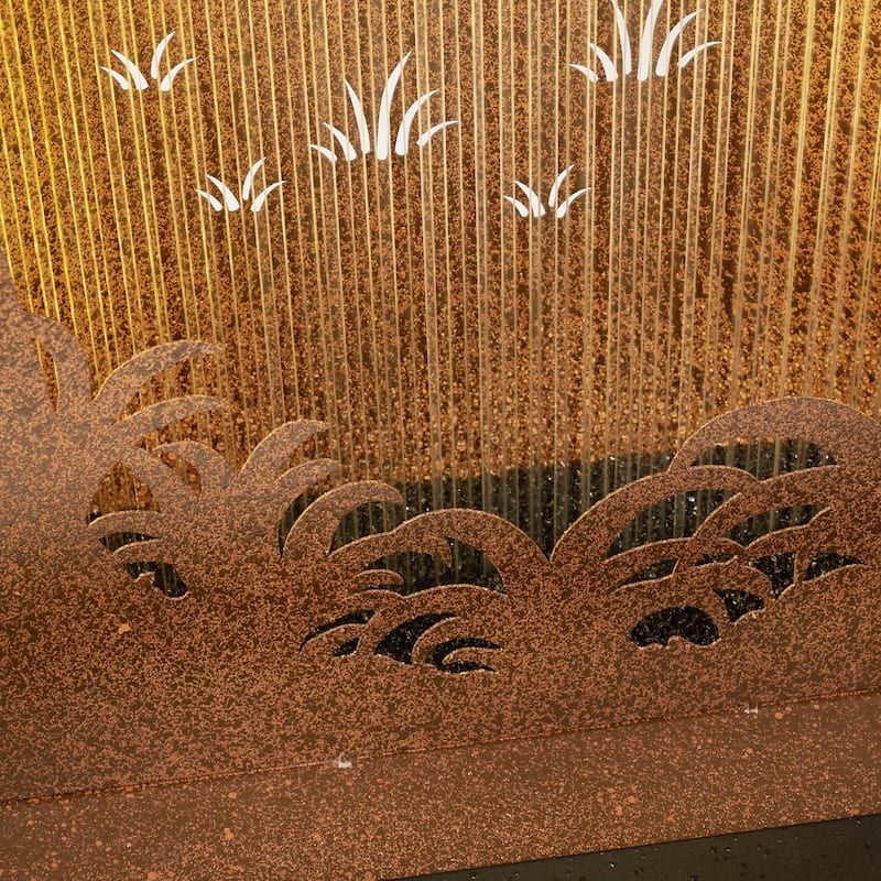 LED Lighted Forest Hollow Carved Waterfall Fountain - 48.43"