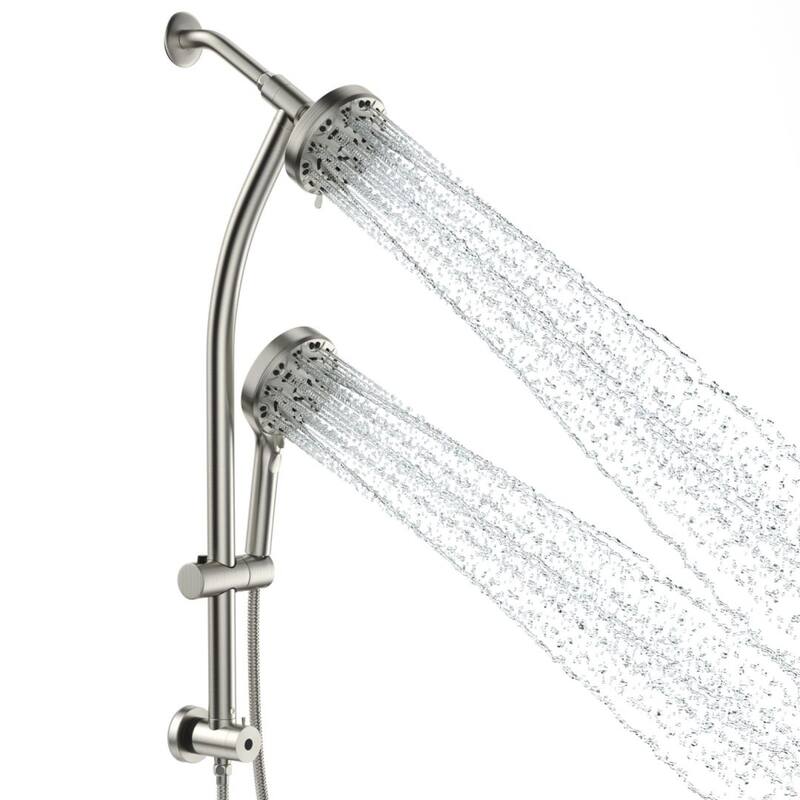 Lordear 4.7inch 8-Setting Shower system with Pause Switch-Brushed Nickel/Chrome Polished/Matte Black