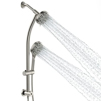 Lordear 4.7inch 8-Setting Shower system with Pause Switch-Brushed Nickel/Chrome Polished/Matte Black