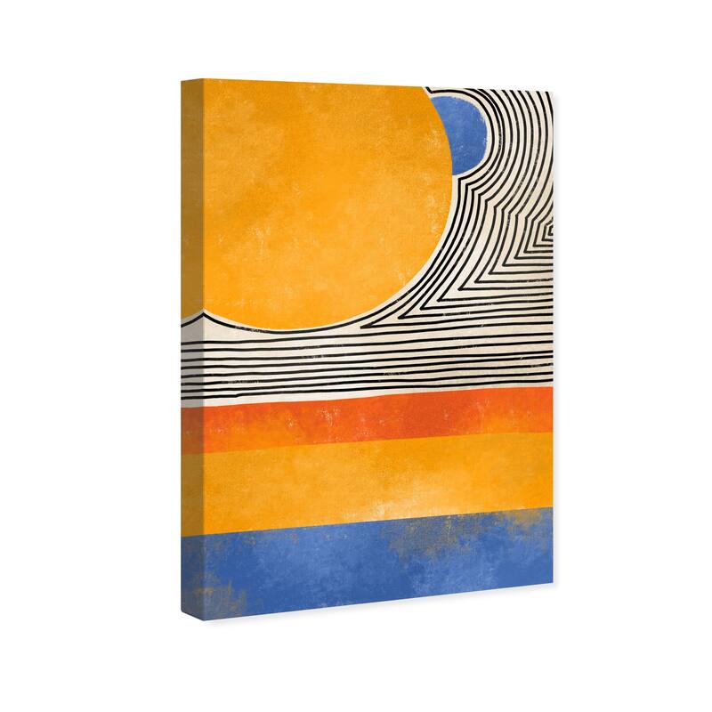 Wynwood Studio Canvas Abstract Sun is reflected Yellow and Modern & Contemporary Wall Art Canvas Print