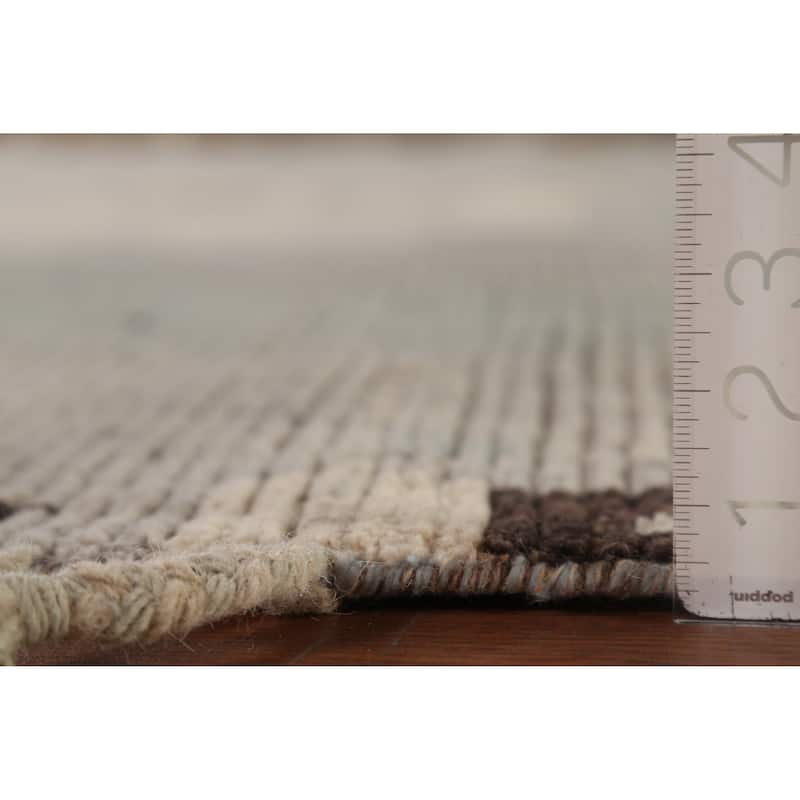 All-Over Abstract Moroccan Modern Area Rug Hand-Knotted Wool Carpet - 9'0"x 12'6"