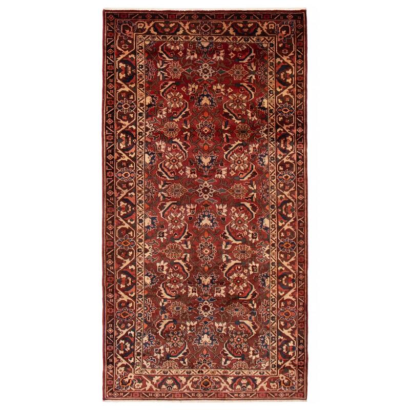 ECARPETGALLERY Hand-knotted Andelz Red Wool Rug - 5'2 x 10'0 - Dark Red - 5'2 x 10'0