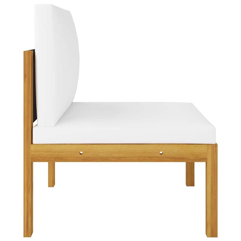 vidaXL Sectional Sofa Patio Modular Seat with Cushions Table Solid Acacia Wood