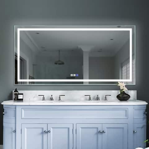 ExBrite 36'' x 72'' LED Anti Fog,LED Lighted Bathroom Mirror,Front Lighting - 36x72