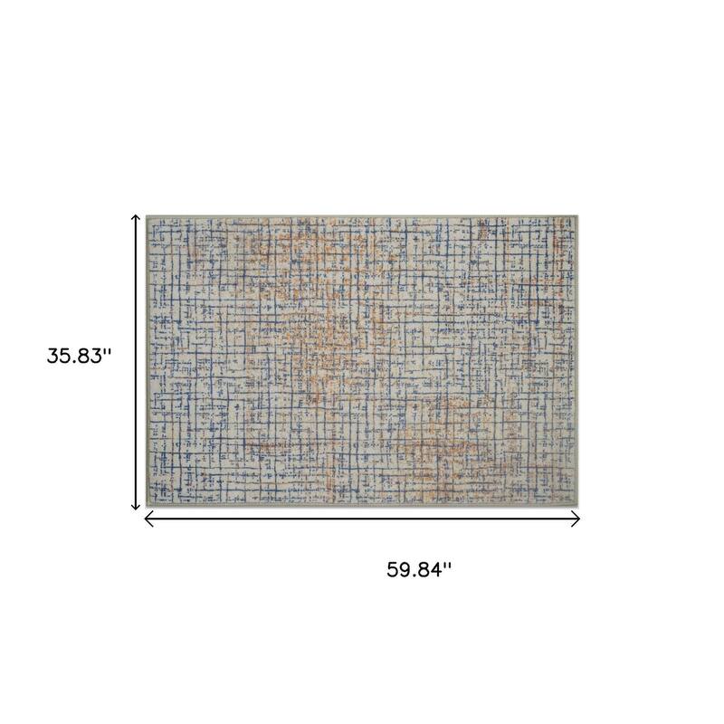 HomeRoots Abstract Modern, Contemporary Rectangle Area Rug