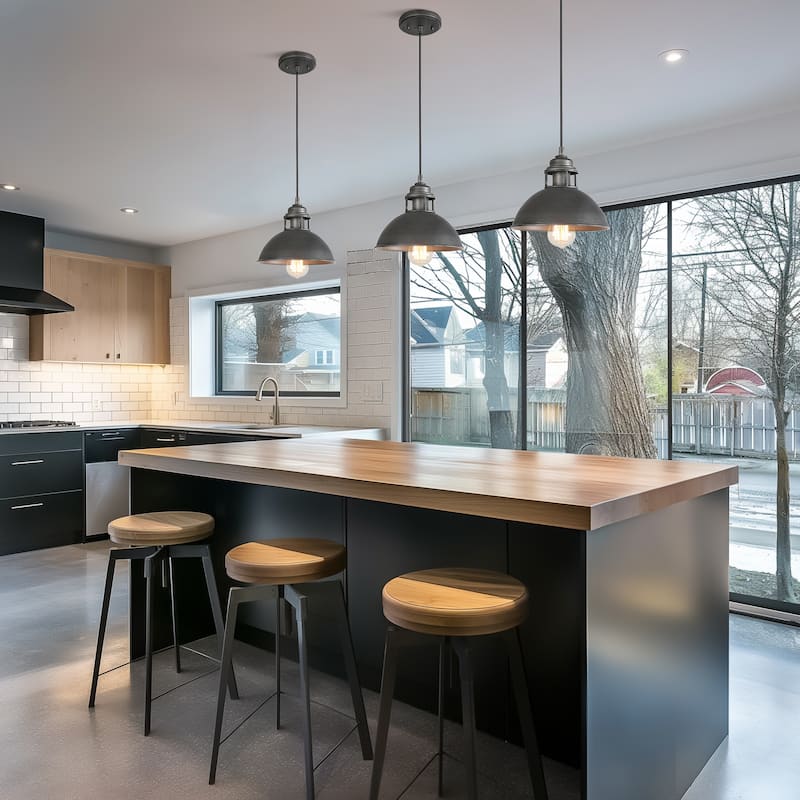 Modern Industrial 1-Light Dome Pendant Metal Kitchen Island Light for Dining Room