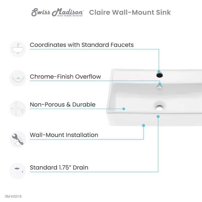 Claire Ceramic Wall Hung Sink