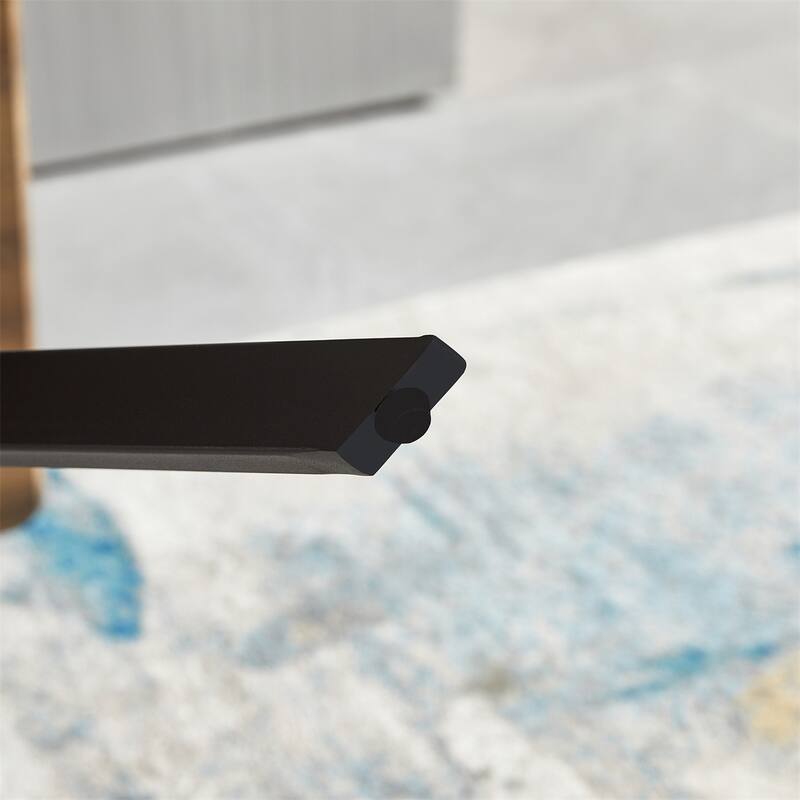 Dining Table MDF Wooden Top Metal Shelf Heat Transfer Legs Leveling
