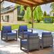 Option Grey Wicker / Blue Cusion