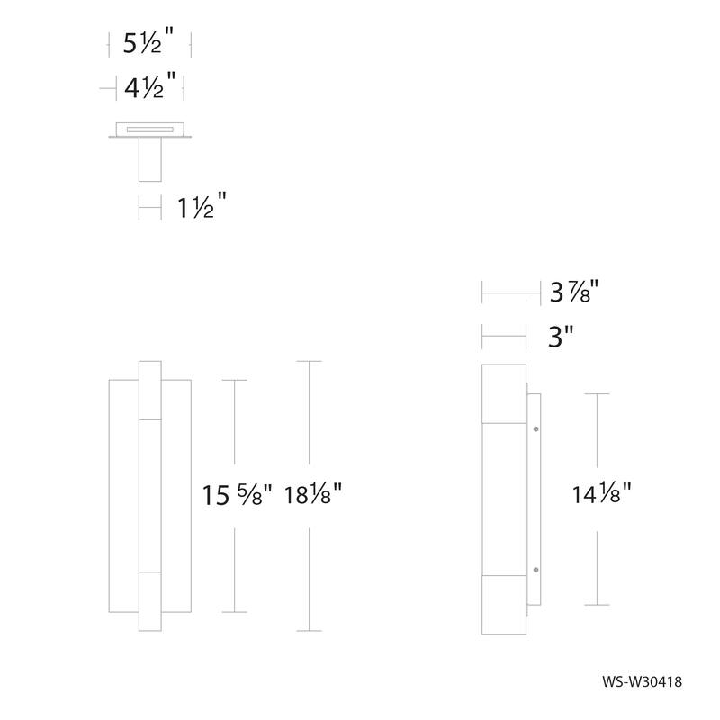 Heliograph 18in LED Outdoor Wall Light 2700K in Black